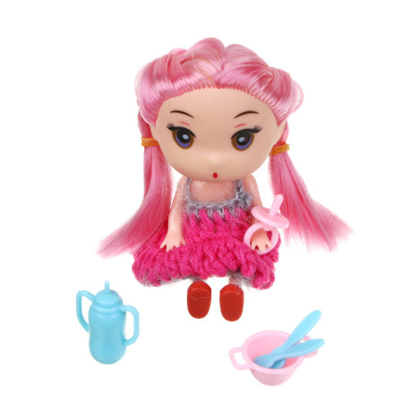 ИГРОЛЕНД Кукла 11 см с аксессуарами, PP, ABS, 21,5х4,5х16,5см, 3 дизайна