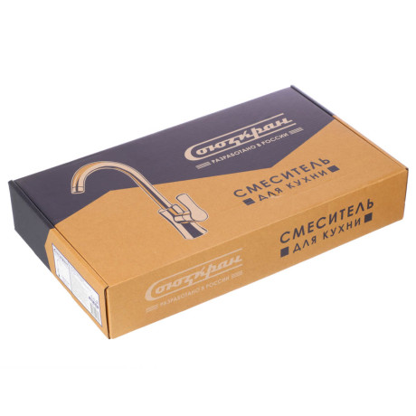 СоюзКран Смеситель для кухни, поворотный излив 25см, керам. картридж 35мм, хром, SK01-R141