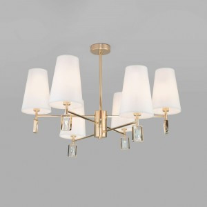 Eurosvet св-к потолоч. E14 6x40 Вт 700х700х465 металл золото/прозрач./белый Milazzo 60137/6 a060128