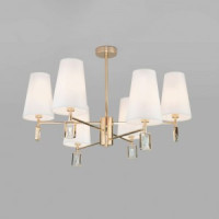 Eurosvet св-к потолоч. E14 6x40 Вт 700х700х465 металл золото/прозрач./белый Milazzo 60137/6 a060128