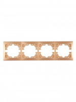 Lezard Мира рамка 4 мест. (б/вст, горизонт.) металлик золото (PC) 701-1300-149