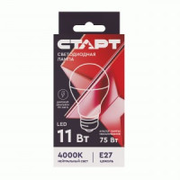 СТАРТ лампа св/д ЛОН A60 E27 11W(880lm) 4000K 4K 108x60 матов пласт/алюм IC-драйвер 1337