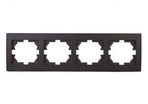 Lezard RAIN рамка 4 мест. гориз. черный графит матовый (PC) 703-4141-149