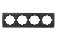 Lezard RAIN рамка 4 мест. гориз. черный графит матовый (PC) 703-4141-149