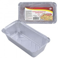 Форма д/выпечки однор,н-р3шт/уп,цена за уп,865мл,20*10*5см(кратность 6шт!!!),алюм МО8-102 Мультидом