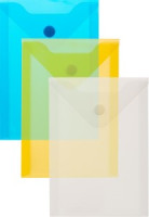 Папка -конверт на кнопке А6105x148мм, 180 мкм,Attache  ассорти, 10шт.уп. 1019527