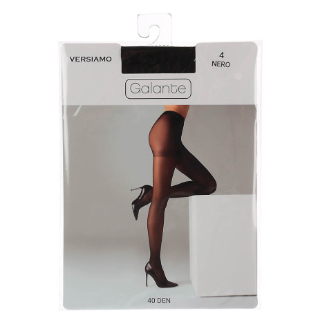 GALANTE Versiamo Колготки 40 DEN с шортиками, 85% полиамид, 15% эластан, размер 4, цвет черный