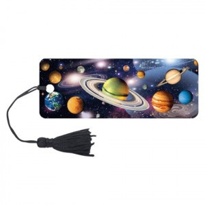 Закладка д/книг с линейкой "Вселенная", объемная 3D, декор. завязка, 152x57 мм, BRAUBERG, 125757