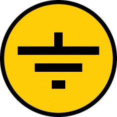 IEK знак электробезопасности 30х30мм символ "Заземление"