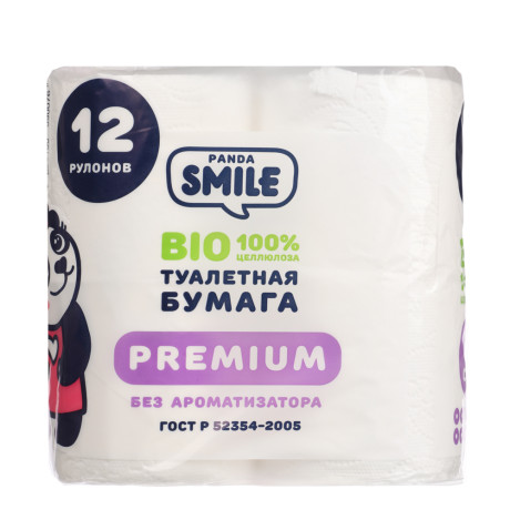 Туалетная бумага Панда 3 слоя, 12 рулонов
