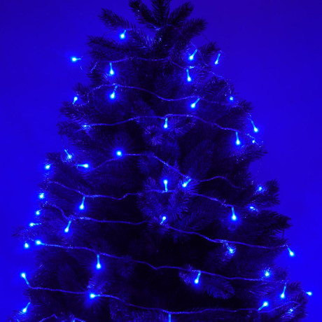 СНОУ БУМ Гирлянда эл. вьюн 20м, 120LED, синий, 8 режимов, ПВХ прозрачный, 220В