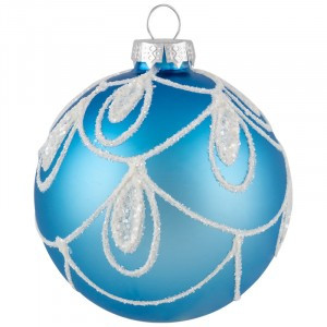 Шар "Бусы" SYBLQA-0523119, 8см, цвет голубой (кратность16шт!)(цена за 1шт) Волшебная страна