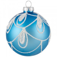 Шар "Бусы" SYBLQA-0523119, 8см, цвет голубой (кратность16шт!)(цена за 1шт) Волшебная страна