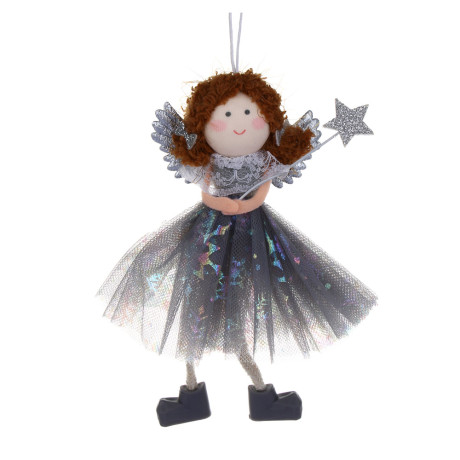 СНОУ БУМ Сувенир елочный Ангел 17см, полиэстер, серебро, 3 вида