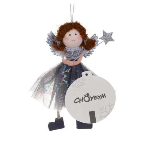 СНОУ БУМ Сувенир елочный Ангел 17см, полиэстер, серебро, 3 вида