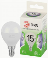 ЭРА GREEN LINE лампа св/д шар P45 E14 15W(1500lm) 6500K 6K P45-15W-865-E14 46x115 67054