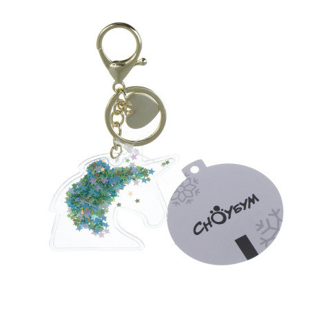 СНОУ БУМ Брелок "Лошадка-Единорог", 6x6см, ПВХ, металл, блестки, 4 дизайна