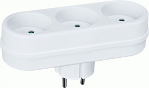 Navigator разветвитель (тройник) 3роз. 10А, белый в ряд NAD-L-3X-WH 94697