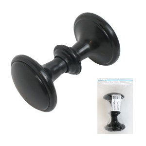 Ручка-кнопка дверная пластик РДП-03-7 черная Инд.упаковка+ШК (100) Башкирия