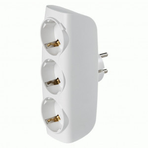 SmartBuy Разветвитель (тройник) 3роз. 16А белый земля 3.5кВт SBE-16-A04w-3z