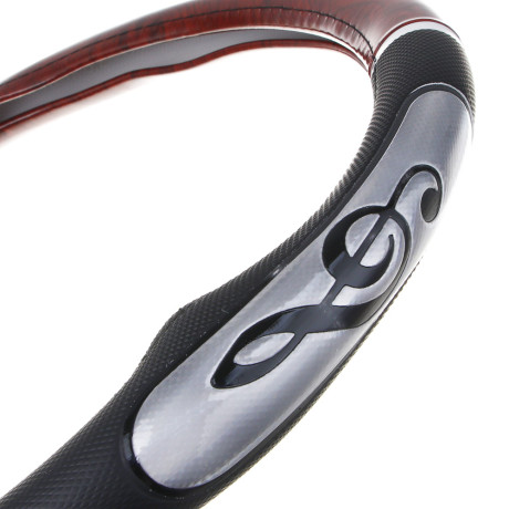 ЕРМАК Оплетка руля, гелевая, со вставками "красное дерево", черный, разм. (М)