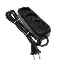 UNIVersal сет. удлинитель ПВС 2х0.75 3роз. 2м 6А черный У6-639M 2004