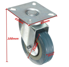 Колесо поворотное серое Ø 65мм