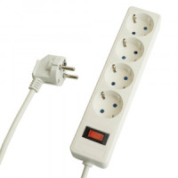 STEKKER Сетевой фильтр (удл.) ПВС 3х1 4роз. (земля) белый 5м 13А HM20-31-02 Optima 50091