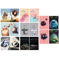 Блокнот А7, 48л, офсет, обложка картон, склейка, в ассортименте