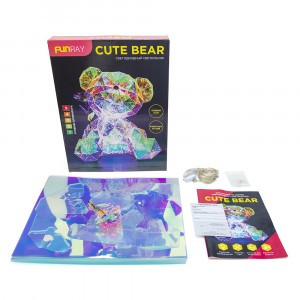 Фигура св/д модель 1 "Медведь с розой" 400x357x329 мм 7,5W 5V USB гирлянда в компл, Funray