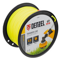 Леска для триммера круглая, 4,0мм х 69м, на DIN катушке FLEX CORD, Denzel