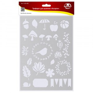 Трафарет д/выпечки "Ассорти", 29,5*21см (кратность 6шт!!!) пластик VL80-490 Мультидом