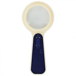 Лупа просмотровая STAFF "Manager", С ПОДСВЕТКОЙ, диаметр 50 мм, увеличение 5, корпус сине-бежевый, 4