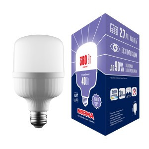 Volpe NORMA высокомощн. ЛОН E27 40W(3600lm) 6500K 6K 195x114 LED-M80-40W/6500K/E27/FR/NR