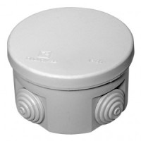 Промрукав коробка распред. ОУ d80х50 4 гермоввода, HF, серый (102шт) IP55 40-0120