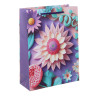 Пакет подарочный бумажный, M 18x24x7 см, цветочный узор, 128 гр, 4 дизайна
