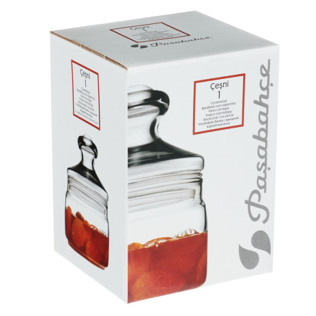 PASABAHCE Чешни Банка стеклянная 420мл, с крышкой,  инд. упаковка, 97554B