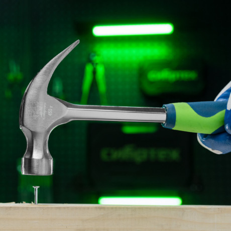 Молоток-гвоздодер, металлическая трубчатая обрезиненная рукоятка, вес 450 г, боек 27 мм Сибртех