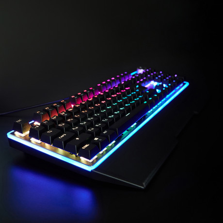 BY Игровая клавиатура проводная механическая Pavez FULL SIZE ISO 108кл.,Outemu"Brown",RGB,2м,энкодер