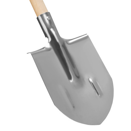 Лопата штыковая, нерж. сталь, 200х265х1385 мм, ребра жесткости, деревянный черенок, Palisad