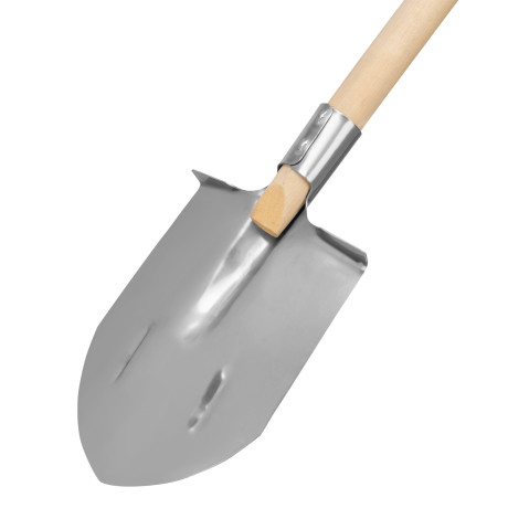 Лопата штыковая, нерж. сталь, 200х265х1385 мм, ребра жесткости, деревянный черенок, Palisad