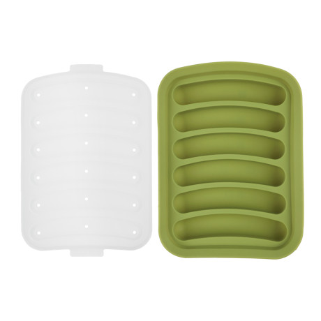 VETTA Форма для выпечки с крышкой 17х13см для сосисок, колбасок, кебабов, силикон, 3 цвета