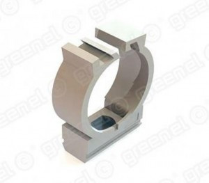 GREENEL крепеж-клипса с фиксатором d20мм для жестк. и гофр. труб СЕРАЯ(уп.100шт, цена за шт) GE50181