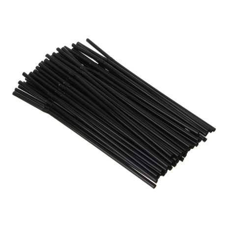 Набор трубочек с гофрой тм Fntastic, 50шт, 21x0,5 см, цвет черный