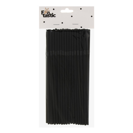 Набор трубочек с гофрой тм Fntastic, 50шт, 21x0,5 см, цвет черный