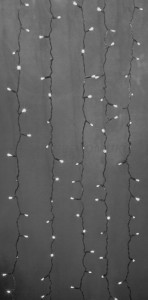 Гирлянда-занавес ул. "Св/д дождь" 2x3/5нитей, 240LED белый, водопад IP44 трансф 235-435 Neon Nigh