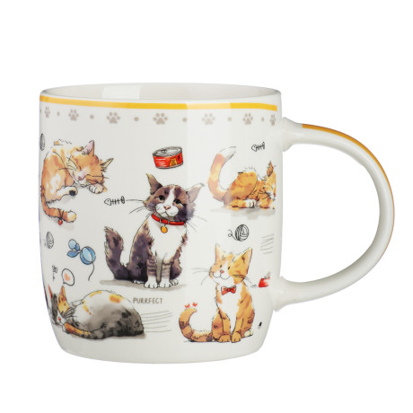 MILLIMI Кошкин дом Кружка 360мл, фарфор, 4 дизайна