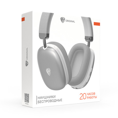 Наушники беспроводные полноразмерные BY CrystalPods, 400мАч, BT5.3, серебро