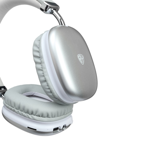 Наушники беспроводные полноразмерные BY CrystalPods, 400мАч, BT5.3, серебро