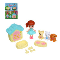 ИГРОЛЕНД Кукла с питомцем и акс., PP, ABS,  21,5х3,5х27,3 см, 3 дизайна